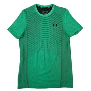 Under Armour Tee Mens Medium Bright Green Seamless Wave Contoured Fitted T Shirt